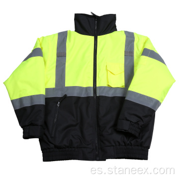 Construcción impermeable Parka de invierno Hi Vis Bomber Chaqueta